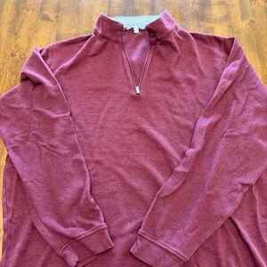 Peter Millar Golf Maroon Heather 1/4 Zip Pullover Sweater XL